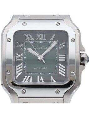 Cartier Santos de Cartier Watch MM Smoky Green Band SS
